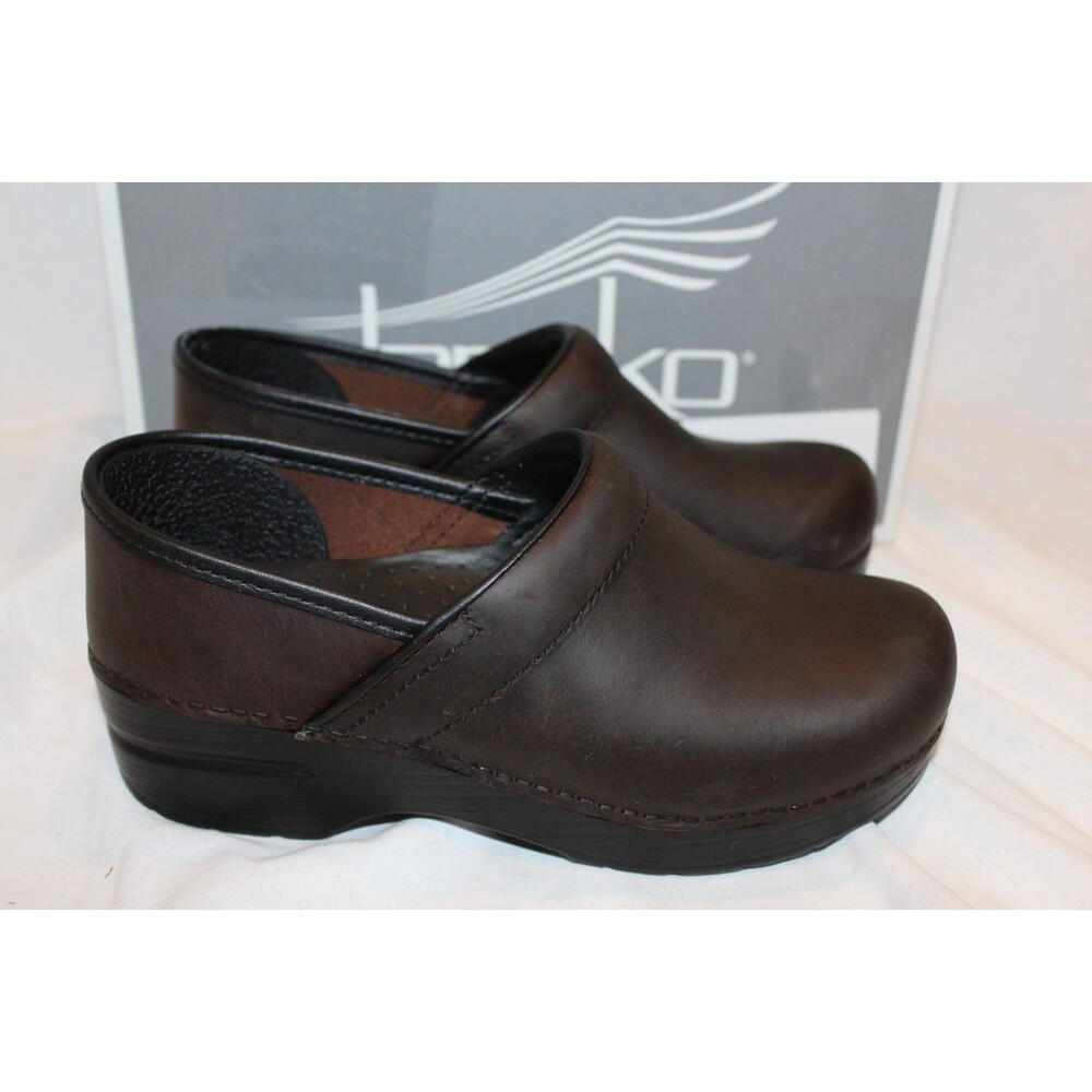 Dansko Professional Women's EU 36 US 5.5-6 ANTIQUE‎ BROWN Leather Clogs Shoes NB